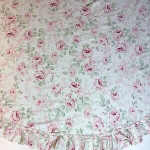 Simply Shabby Chic Rosalie Floral Round Tablecloth Ruffle 67” Cottagecore Roses